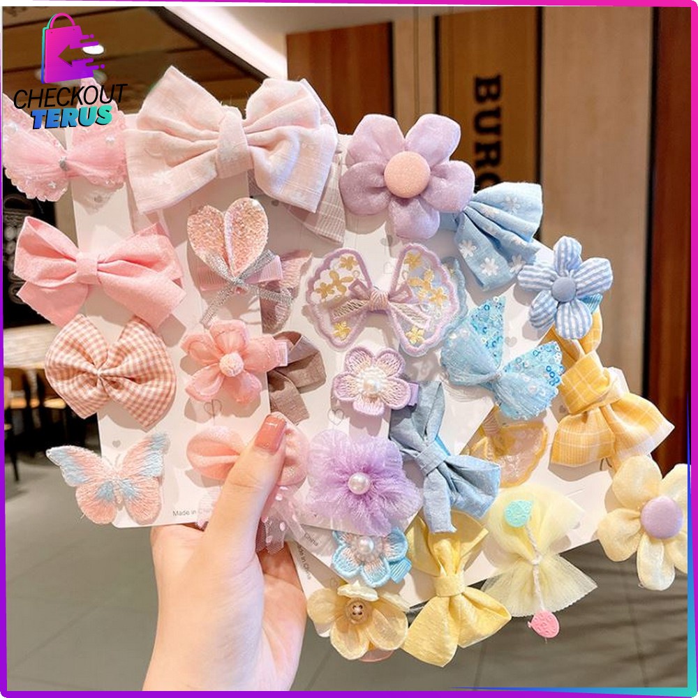 CT C323 Jepit Rambut Anak Ala Korea 9IN1 Jepit Rambut Karakter Kelinci Pita Hair Clip Anak Perempuan Korean Aksesoris Fashion Clips