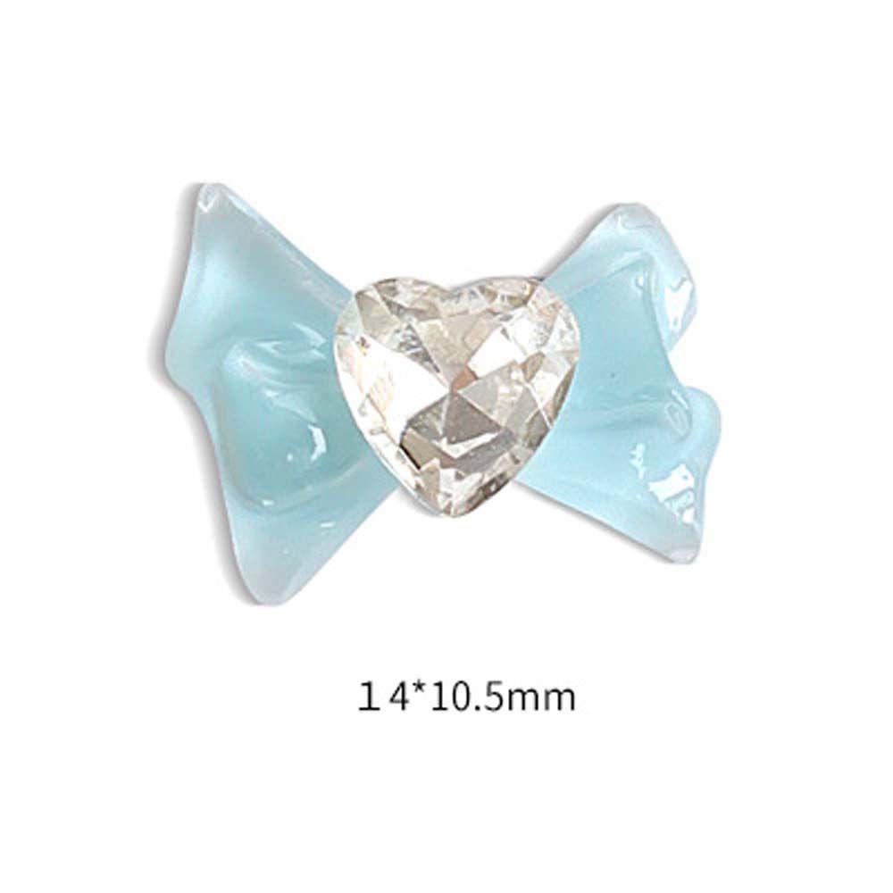 Mxbeauty Hiasan Nail Art Aurora Warna-Warni 3D Bownot Bow Crystal Bow Nail Charms