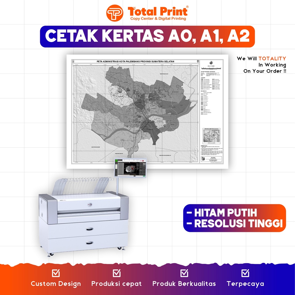 

CETAK KERTAS UKURAN A0 / CETAK A1 / CETAK A0 / CETAK HITAM PUTIH