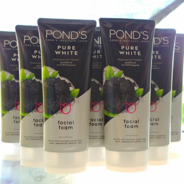 PONDS FACIAL FOAM PURE WHITE 100 GR {hitam}