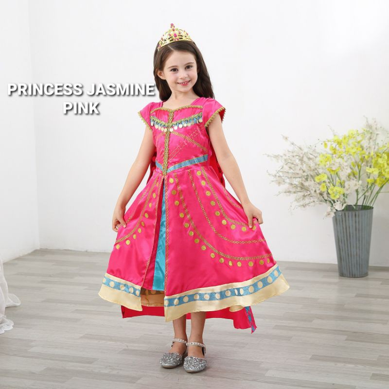 DRESS PRINCESS JASMINE PINK / KOSTUM JASMIN ALADIN IMPORT TEBAL BAGUS / DRESS PRINCESS