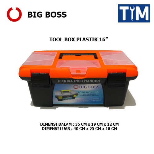 BIG BOSS Tool Box Plastik 16 INCH / Kotak Perkakas / Toolbox 16&quot;