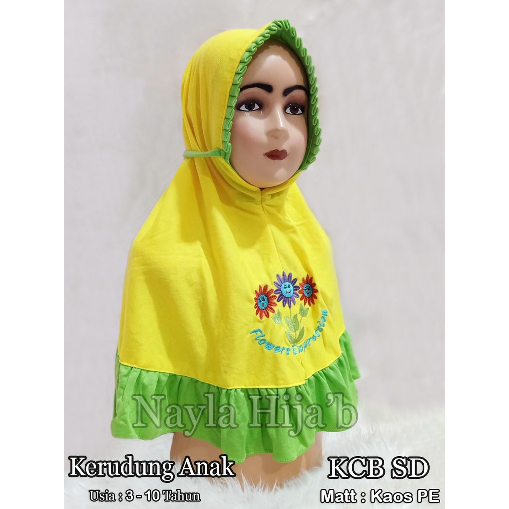 Jilbab Anak SD Bordir  Untuk 3 Tahun - 12 Tahun  Kerudung Anak SD RANDOM Jilbab Anak SD Nayla Hijab