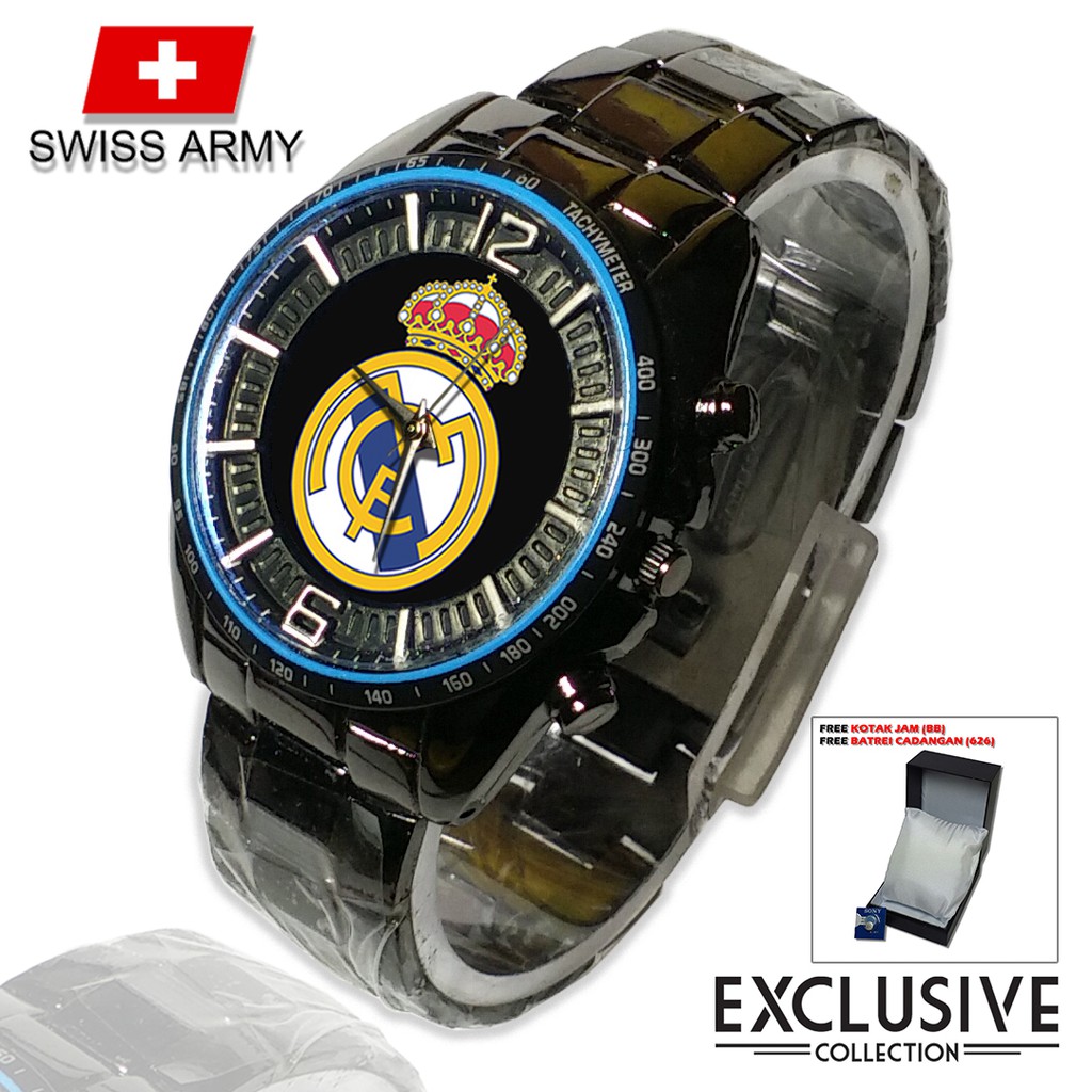 (Istimewa Bossque) Jam REAL MADRID Rantai Sport (Elegan)