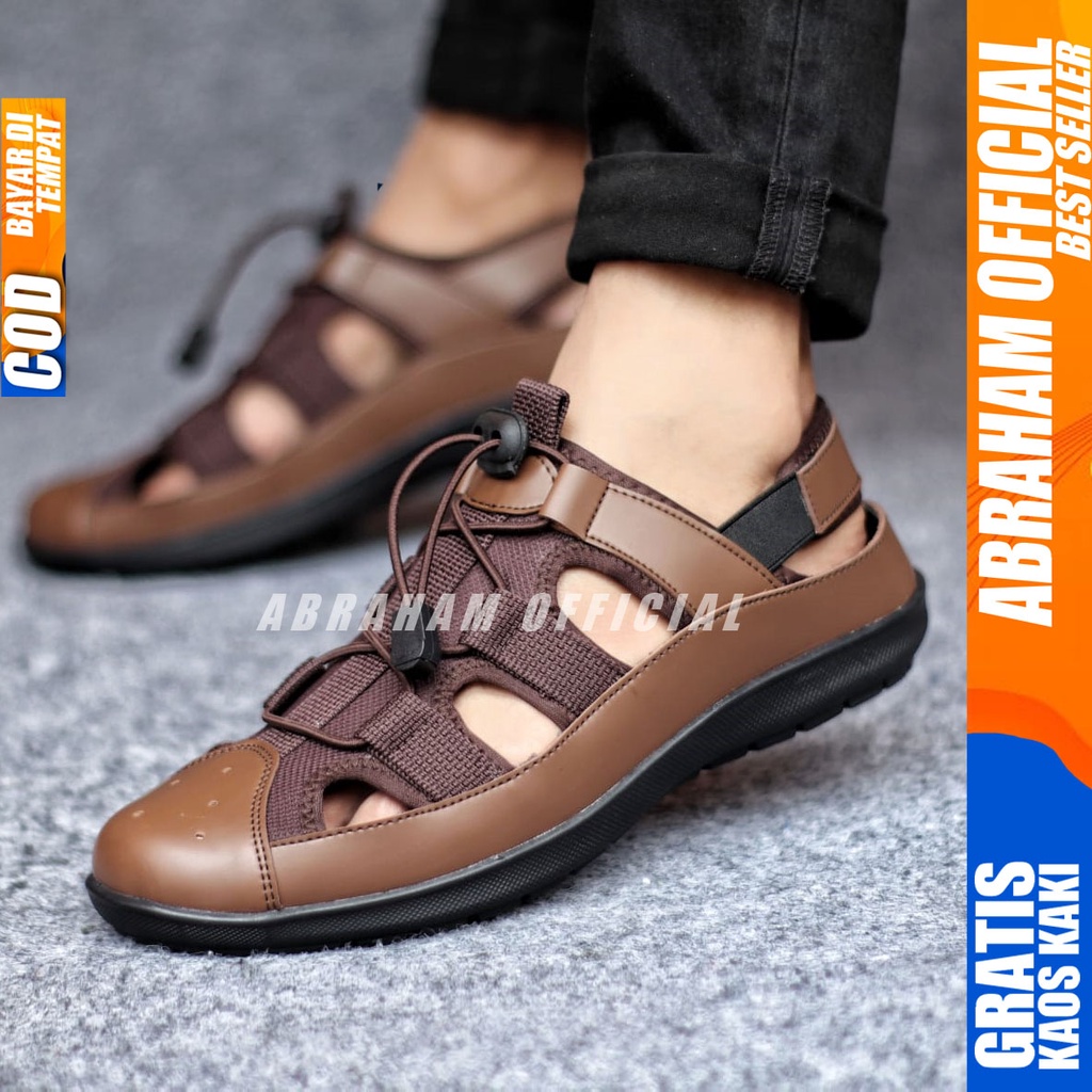 ABRHM LEXA Sepatu Casual Slop Kasual Pria Cowok Kulit Sintetis Santai Keren Original