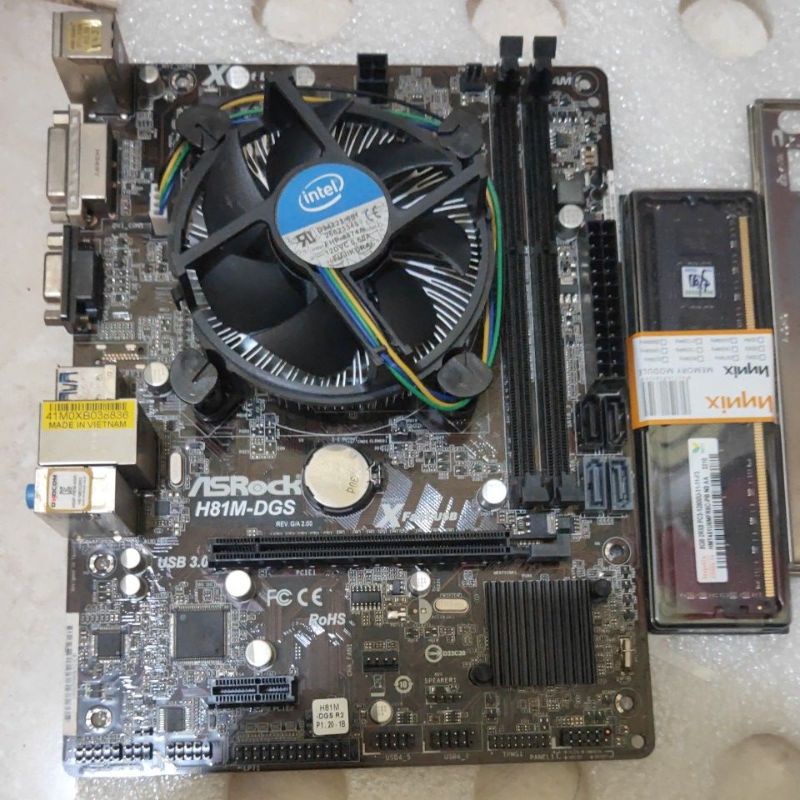 Paket Mobo H81 Core i3 4160 Ram 16gb fan