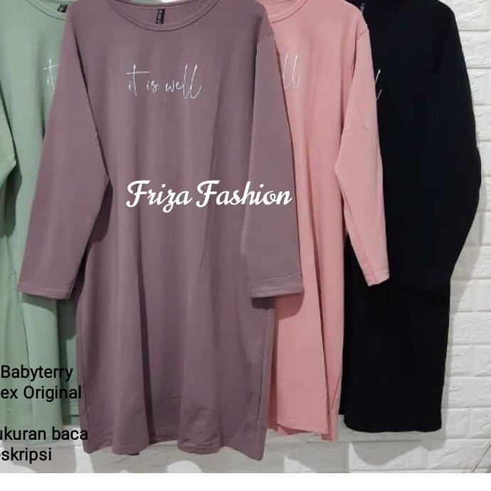 Promo  TUNIK KAOS CEWEK ORIGINAL OUTFIT | TUNIK KAOS MUSLIMAH BABYTERRY IMPORT #017
