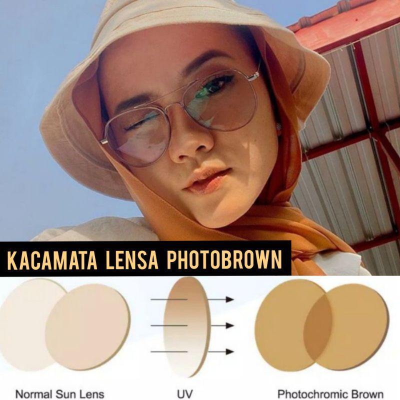 PAKET LENSA PHOTOBROWN [ FRAME LENTUR 2191