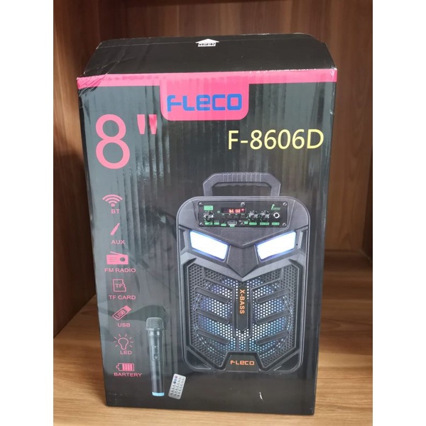 SPEAKER FLECO F-8606D SPEAKER 8&quot; SPEAKER BLUETOOTH KARAOKE MIC WIRELESS/ SPEAKER PORTABEL