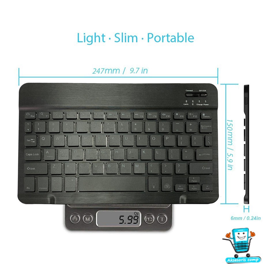 Mini Wireless Bluetooth Keyboard Slim Thin 9‘’ Design for Windows / Android / iOS / PC-2