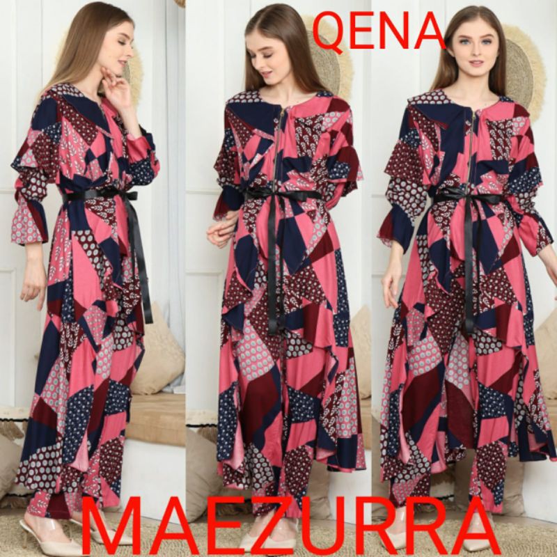 Daster arab MAEZURA QENA Setelan Gamis Rayon Motif