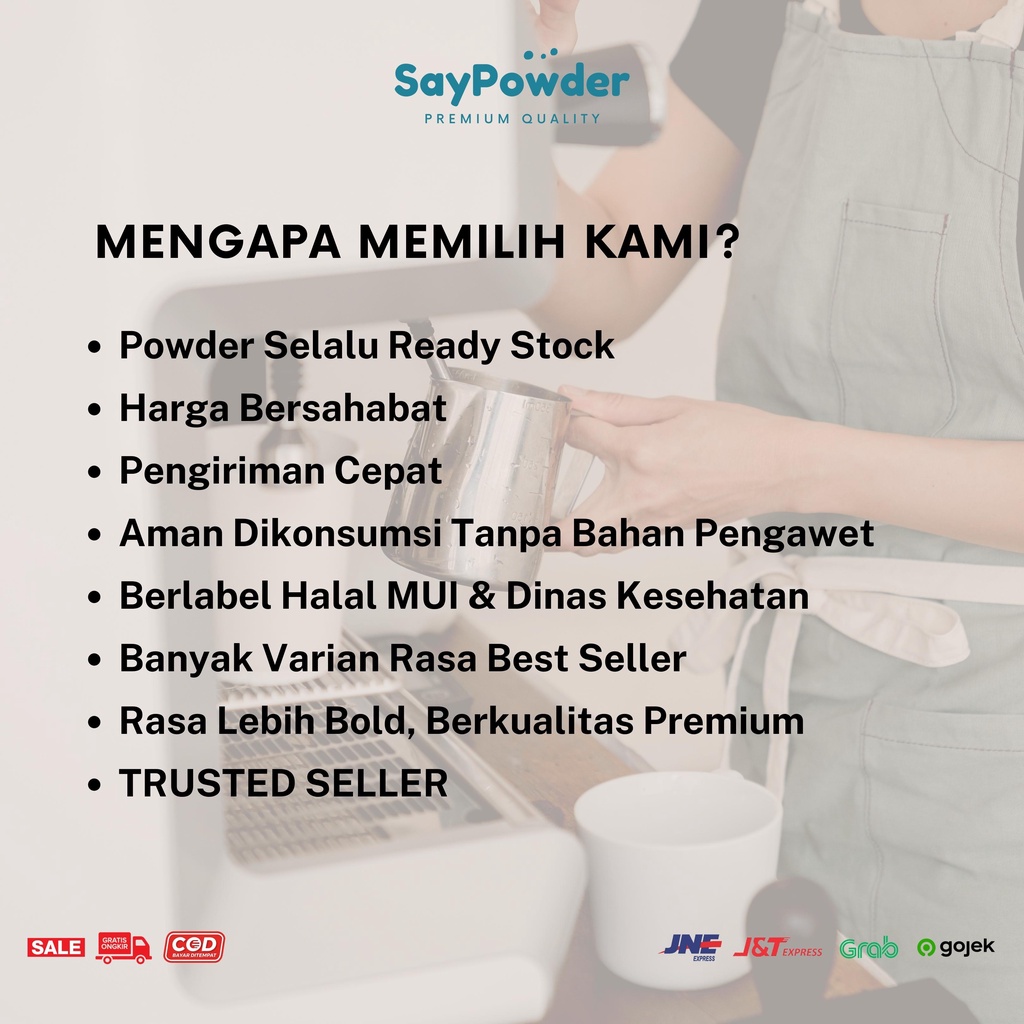 BUBUK MINUMAN PREMIUM TESTER 25 GRAM SERBUK MINUMAN SAMPLE SIZE MINUMAN KEKINIAN BANYAK RASA BEST SELLER