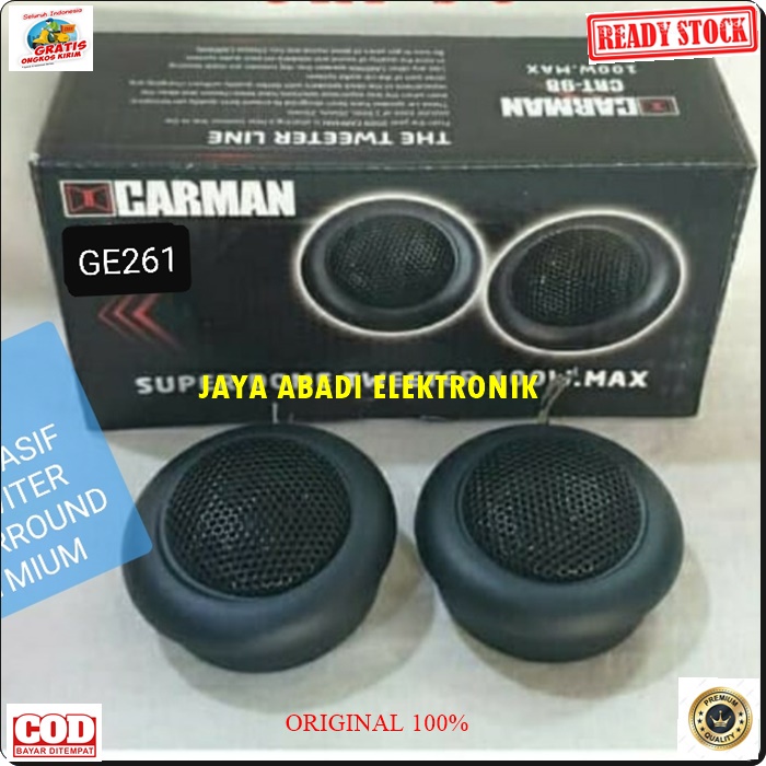 G261 CARMAN NEODYNIUM PIEZO SPEAKER SUPER COBRA TWEETER PIEZOO PASIF SPK MINI TREBEL SOUND SISTEM SURROUND SUROUND MOBIL AUDIO VOKAL SUARA DOME SPK MINI NEODYMIUM MUSIK CROSSOVER MUSIC PORTABLE PASIF HARGA TERJANGKAU