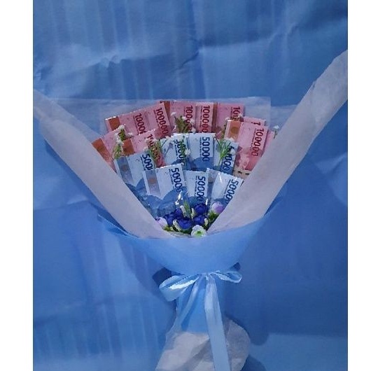 Bucket Uang Custom 100rb dan 50 rb Asli