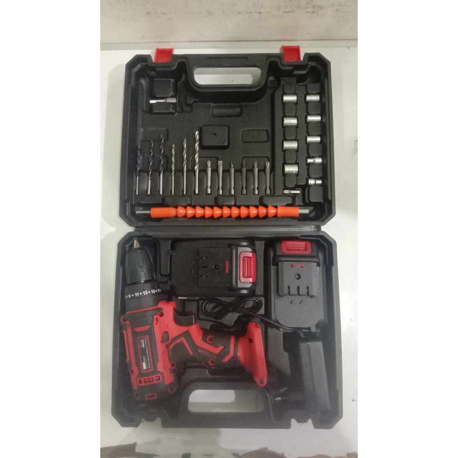 JD TEMBOK Cordless Impact Drill 36 V 13 mm Bor 2 Baterai 2