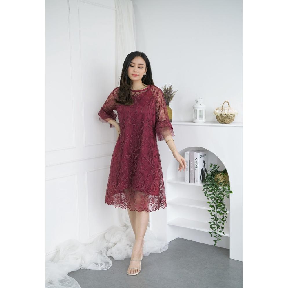 Miss Nomi - Cordelia Dress Tille / Dress Wanita / Dress Party / Dress Brukat / Dress Kondangan