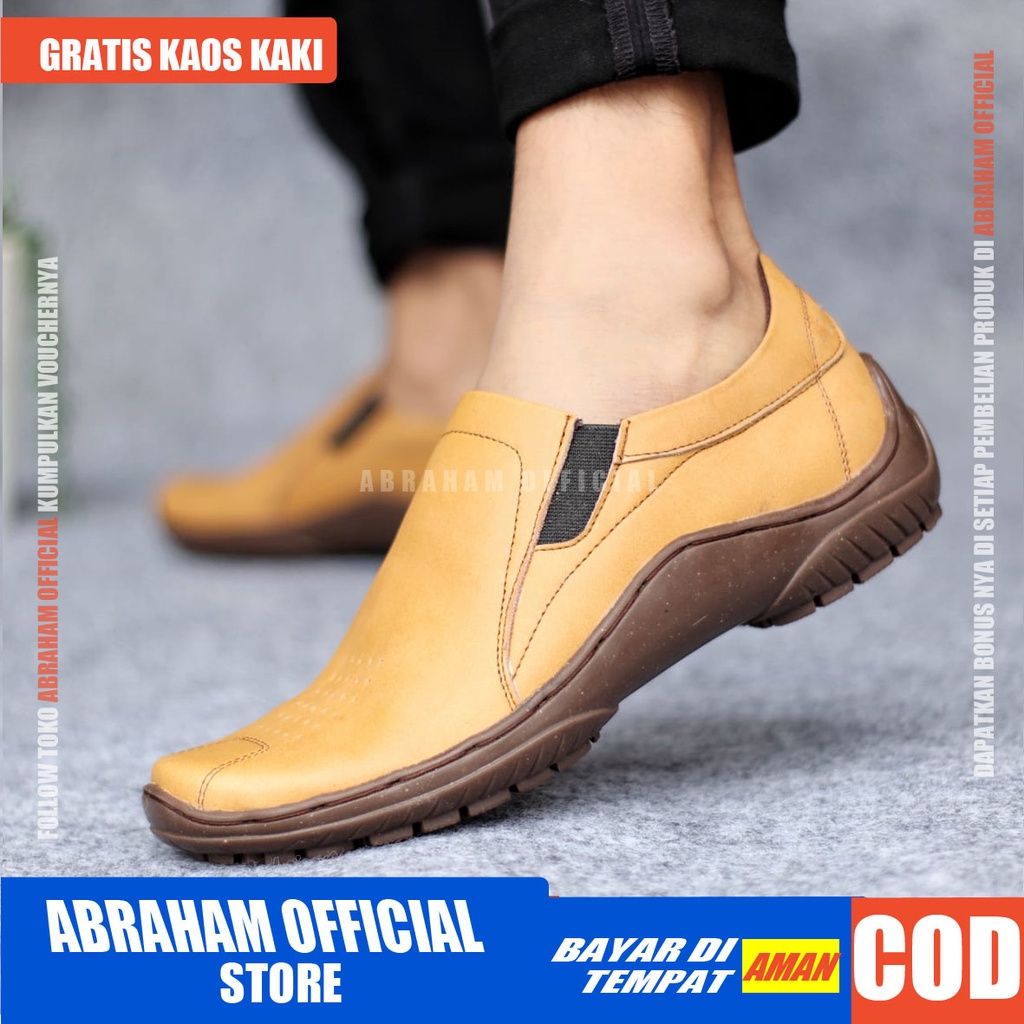 ABRHM Verdic Hitam Sepatu Kulit Pria