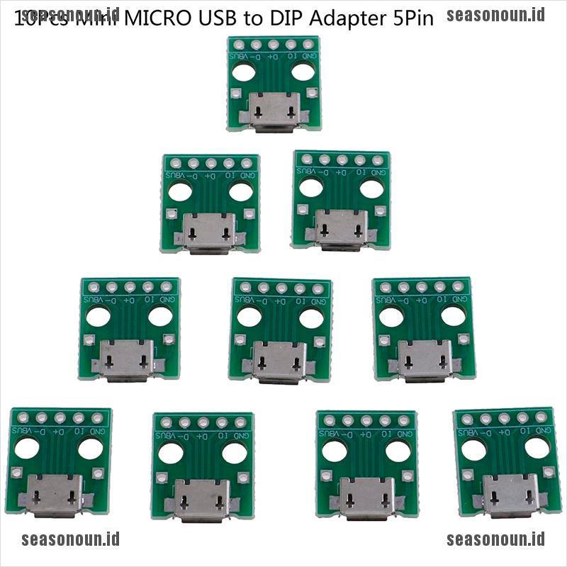 【un】10Pcs MICRO USB to DIP Adapter 5Pin Female Connector PCB Converter Board