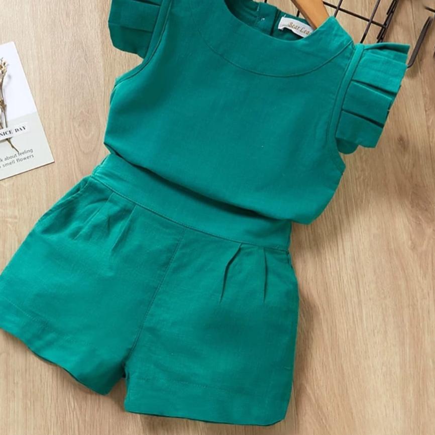 ➢ Setelan anak perempuan Baju anak perempuan monoea set rempel anak perempuan ✽
