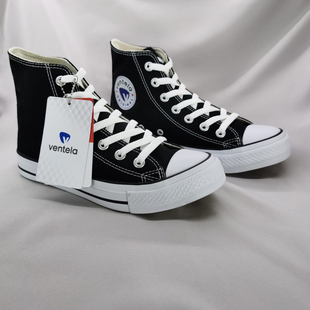 Sepatu Ventela Ethnic High Black / White