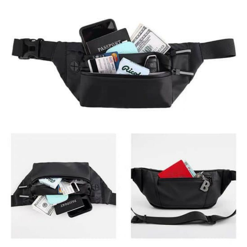 Tas Selempang Waterproof Anti air Pria Wanita WaistBag Outdoor Terlaris