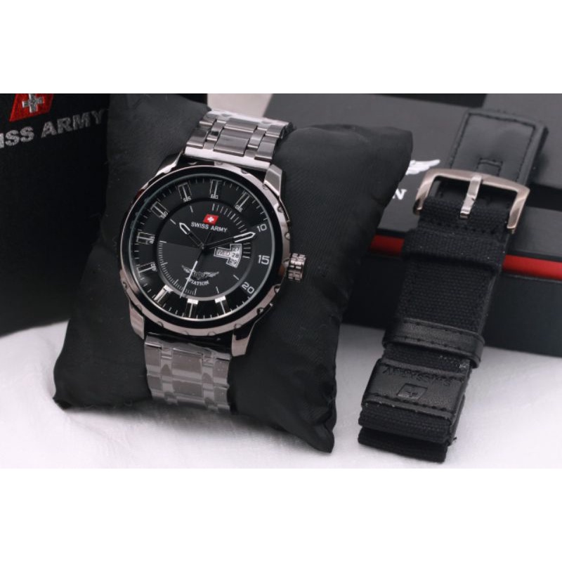 JAM TANGAN PRIA WATER RESISTANT TG771 DATE AKTIF STANLIST RANTAI