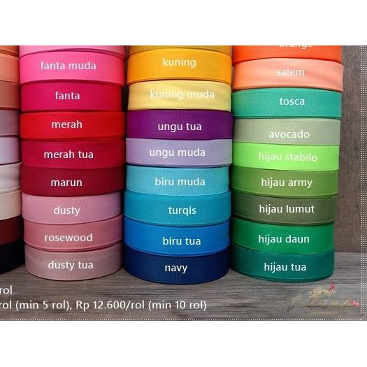

Ω PGP-605 : Pita Grosgrain Polos 3/4 inch (2cm) per ROL ۩