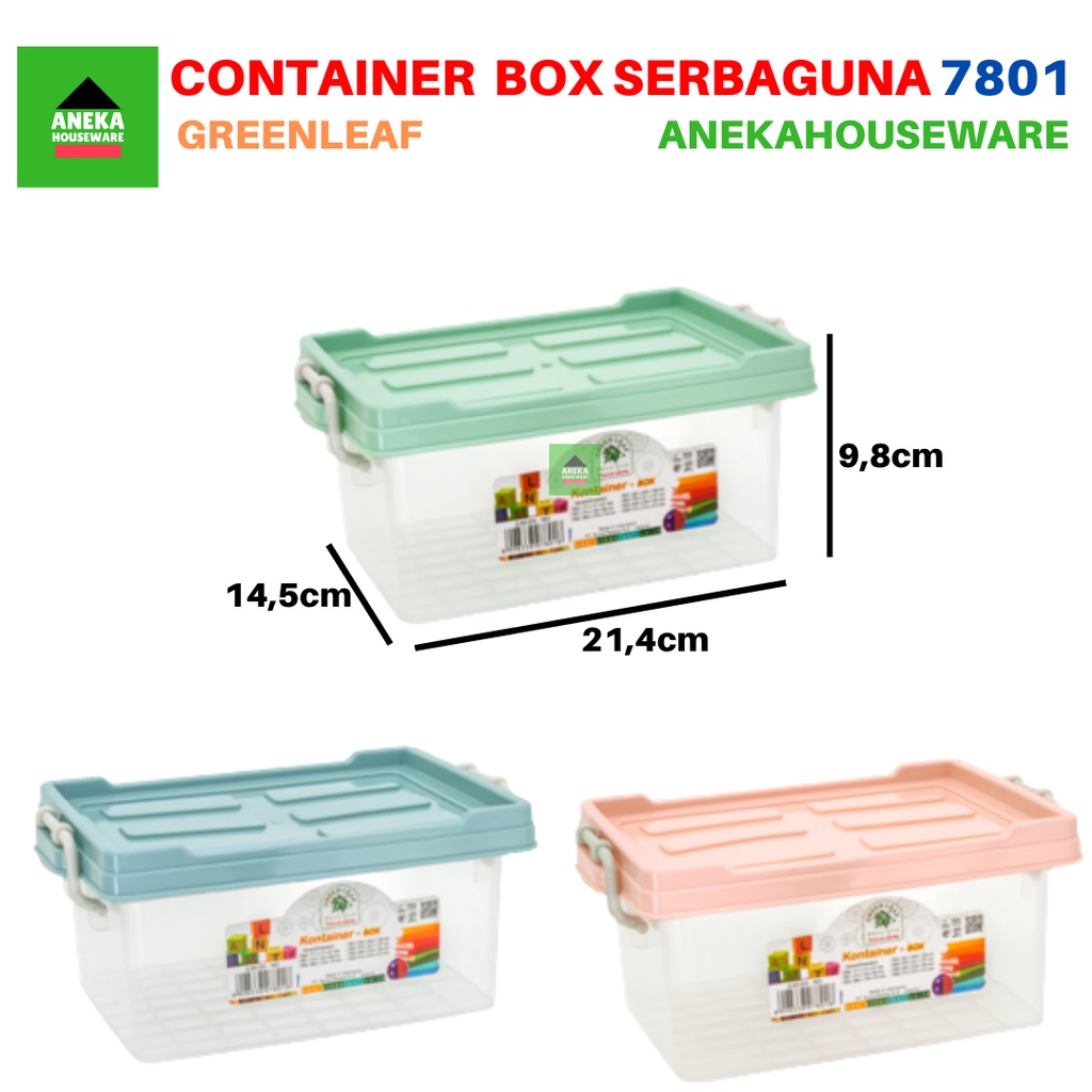 Container Q Seven Box Tempat Penyimpanan 1,7 Liter 7801 Green Leaf