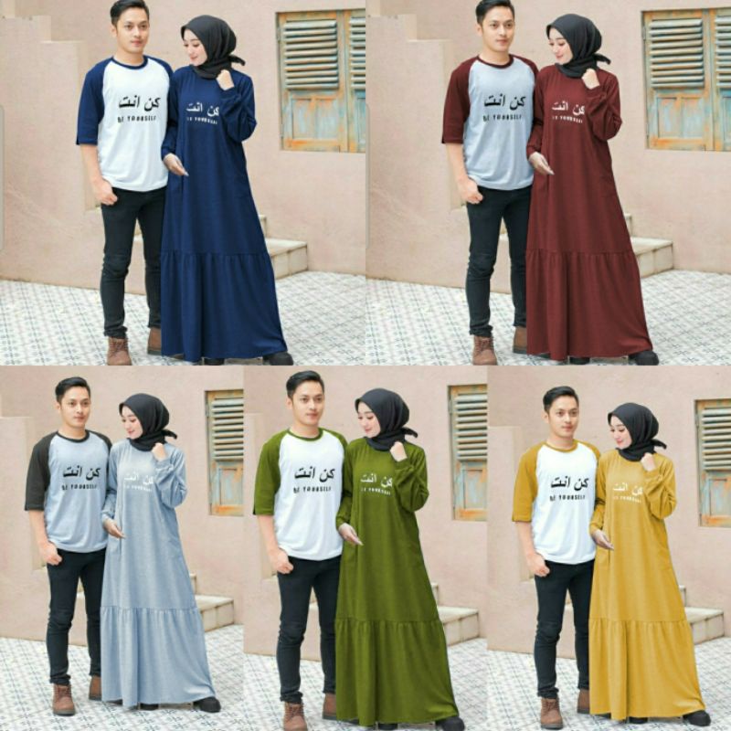 BAJU GAMIS WANITA COUPLE MUSLIM CP HAMIDAH KAOS COWOK CEWEK