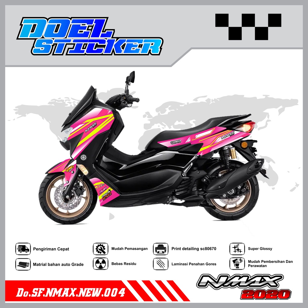 STICKER STRIPING NMAX NEW 2020 - STICKER STRIPING LIST VARIASI HOLOGRAM , CROME YAMAHA NMAX NEW 2020 DOEL 004