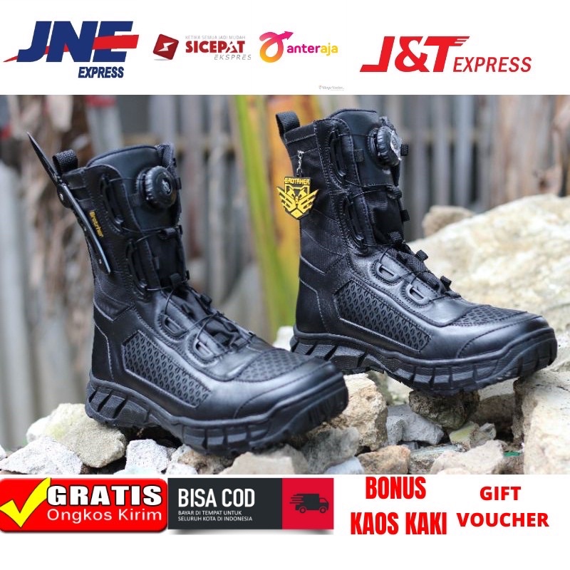 SEPATU PDL TALI PUTAR REF BOA TAWON/JARING MERK BROTRHER KULIT SAPI ASLI