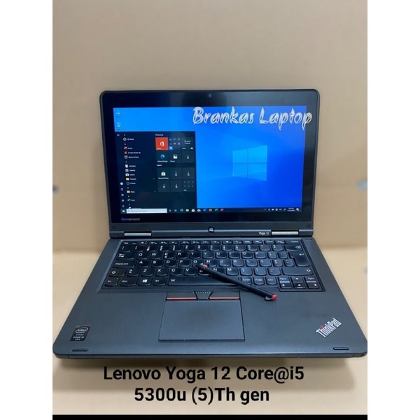 Laptop Lenovo Yoga 12 Core@i5 5300u(5)Th gen TouchScreen Windows 10