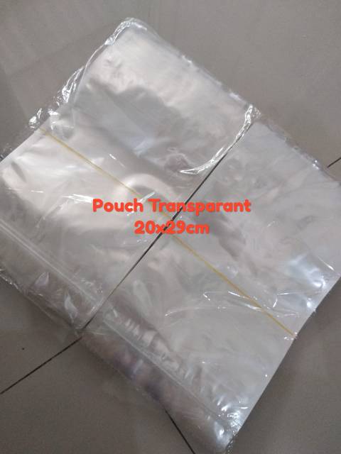 Plastik Klip Bening Berdiri 20x29cm isi 100pcs Standing Pouch Transparan Food Grade