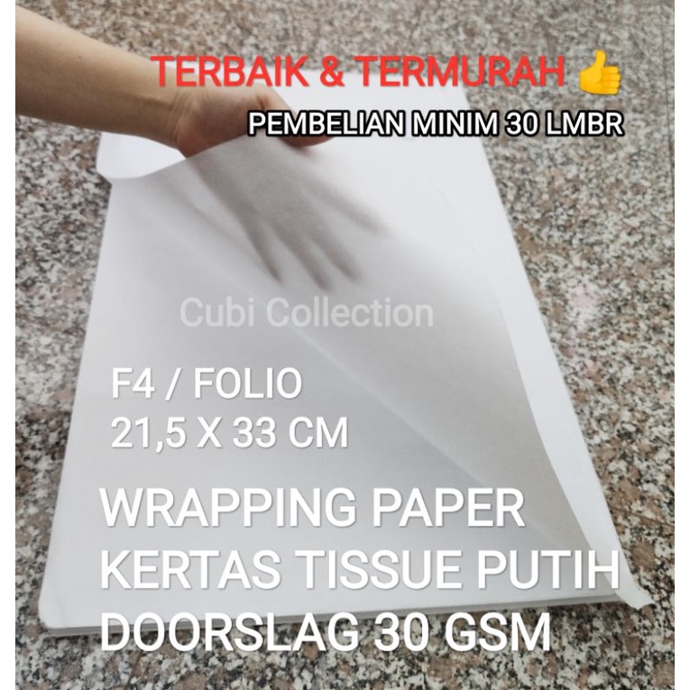 

WRAPPING PAPER KERTAS DOORSLAG DORSLAG TISSUE TISU F4 / FOLIO 30 GSM