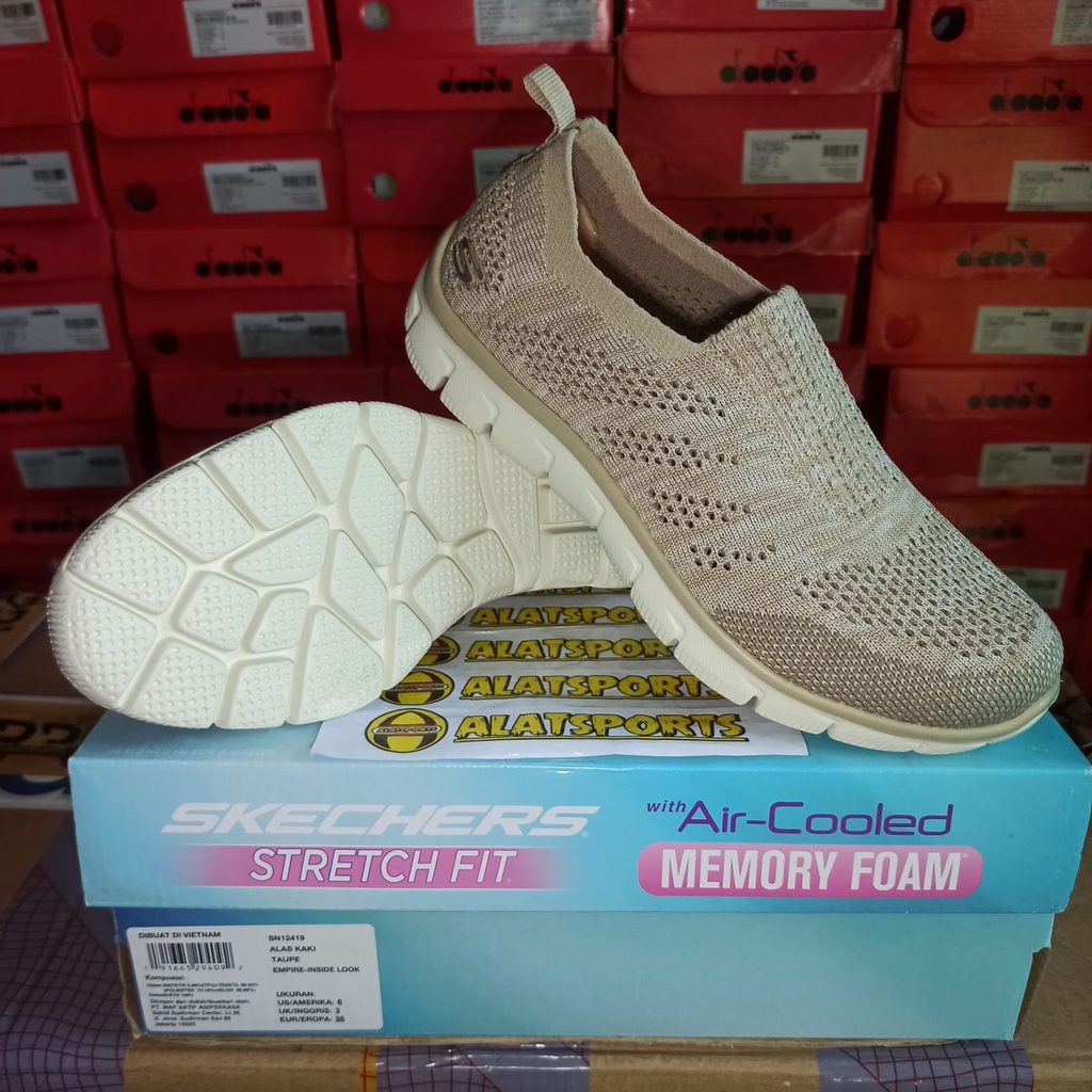 Skechers Empire Inside Look 12419-TPE Sepatu Sneaker Wanita Original