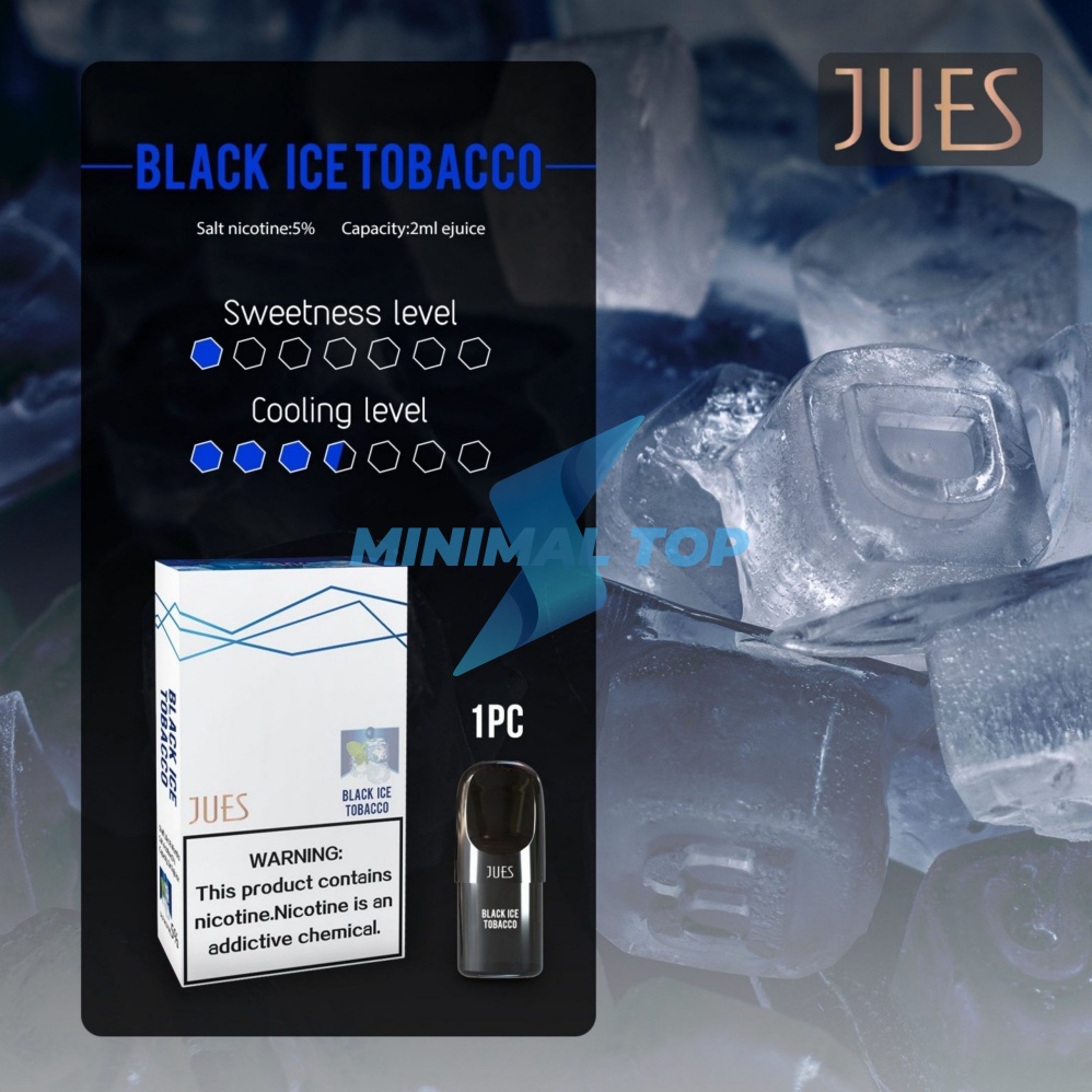 JUES Pods Pro Black Ice Tobacco (Cocok dengan Relx Infinity Essential Phantom)