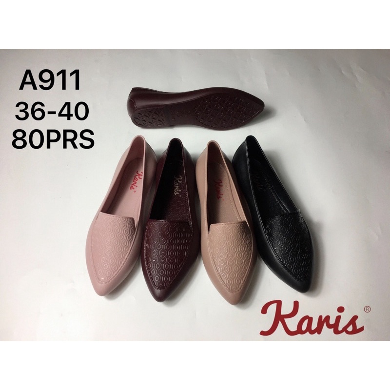 Sepatu Jelly Flat Karis Lancip A911