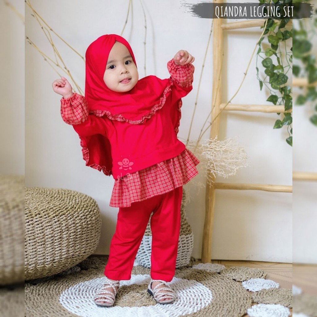 Baju Muslim Anak Perempuan - Setelan Baju Muslim Anak Perempuan - Gamis Kaos Anak  - Qiandra