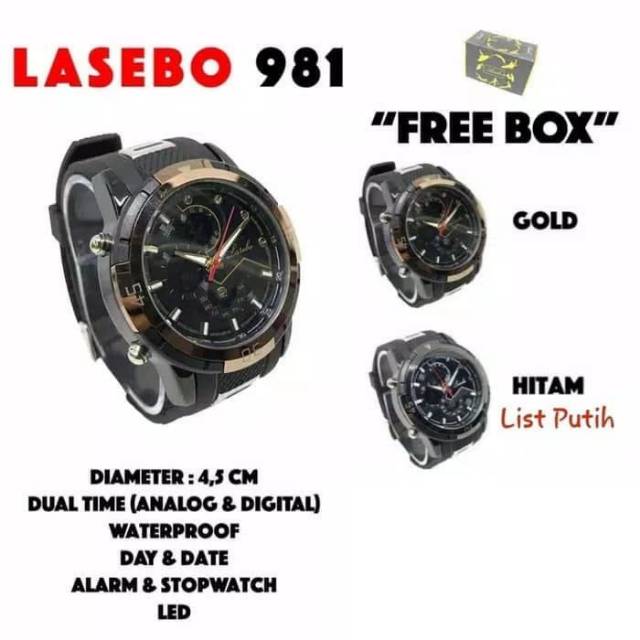 Jam tangan pria Lasebo LSB-981 Original anti air tgl/hari aktif