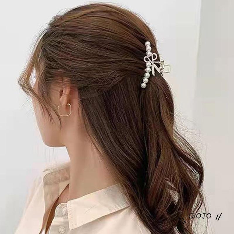 【COD】jepit rambut gunting mutiara Jepit Rambut Bahan Metal Aksen Mutiara Dan Berlian Imitasi Untuk Mandi ol2