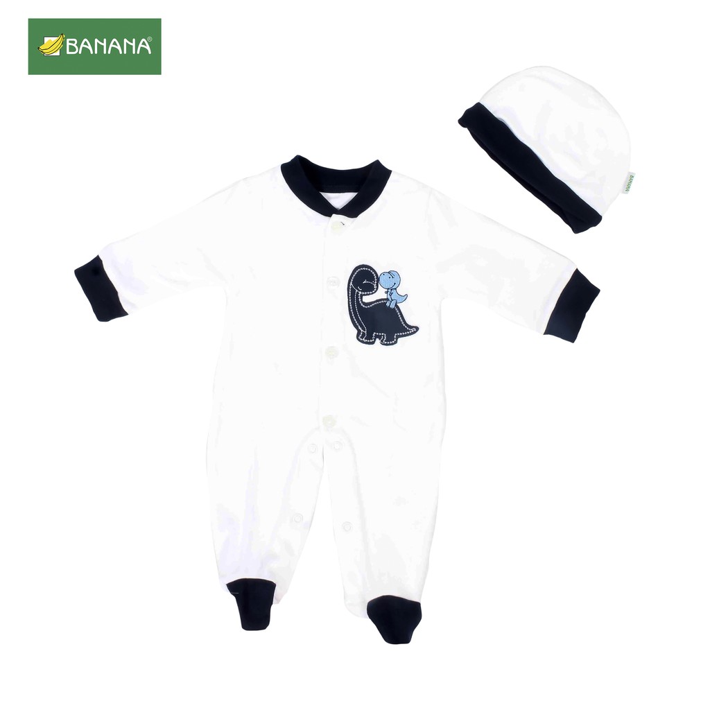BANANA Jumper Set Baju Bayi Laki - Laki Dinno Tutup Kaki