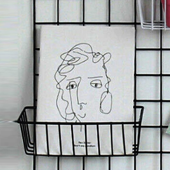 murah KESI keranjang besi hitam gantung wall grid mesh tanaman hias rak bumbu dapur serbaguna black