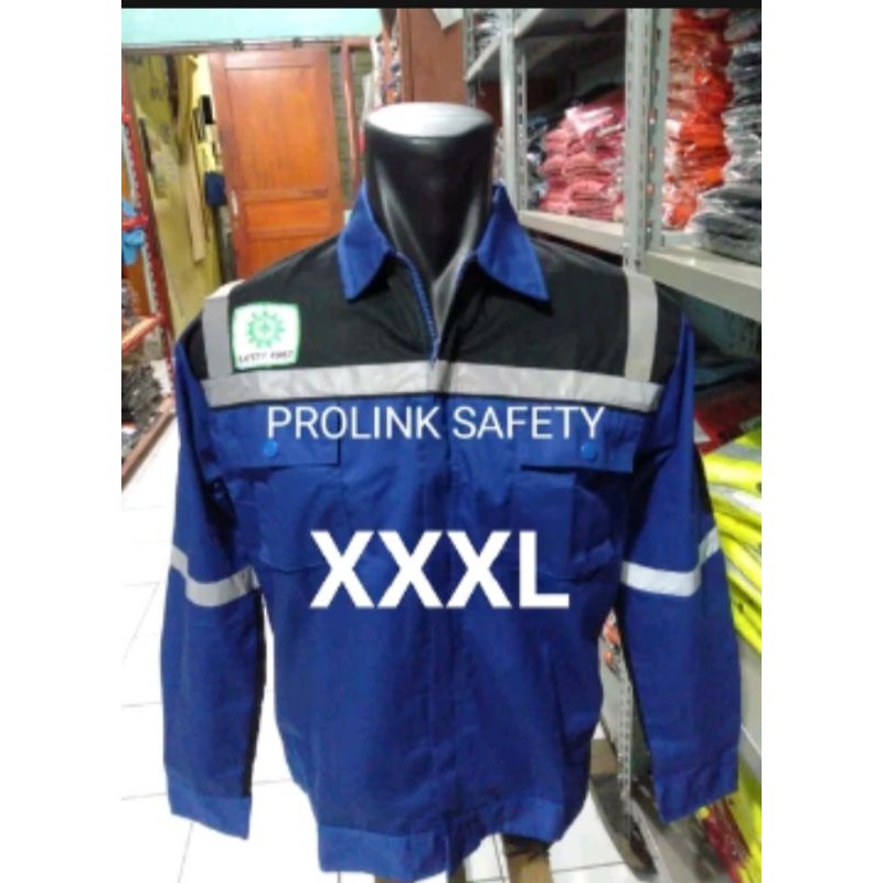 SERAGAM SAFETY JUMBO XXXL BIRU HITAM