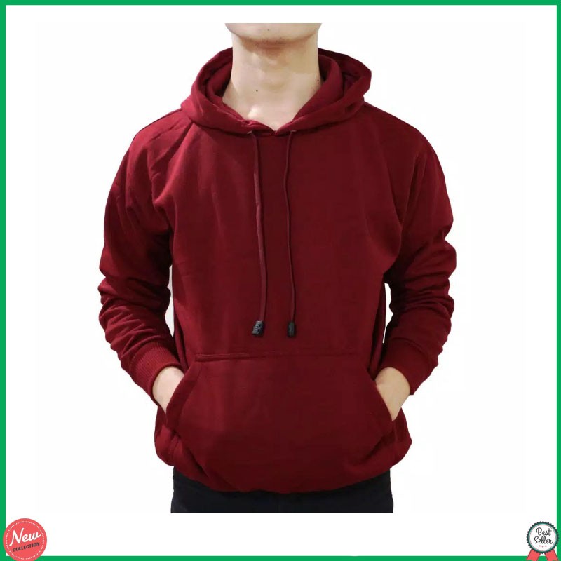 sweater hoodie merah maroon