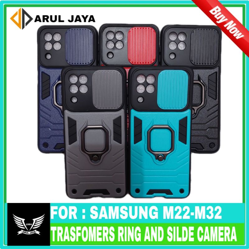 Case Samsung M22 - M32 ATransformer Ring and Slide Camera Hardcase