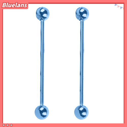 Bluelans 1Pair Unisex Punk Stainless Steel Barbell Long Tongue Rings Studs Body Piercing