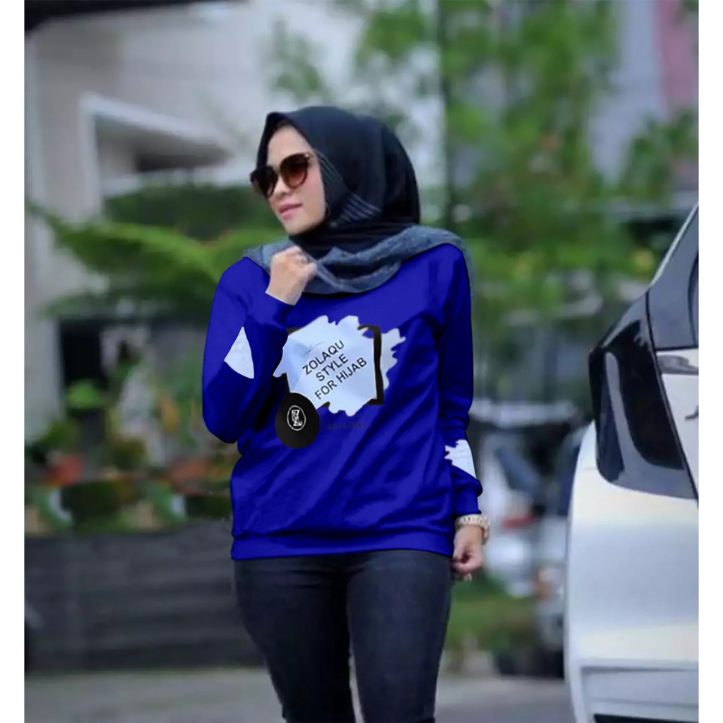 TOTOTAshop.Baju wanita ZLQ SF TET,Bahan babyterry,Lengan panjang,Motif sablon halus,ukuran M-L-XL.