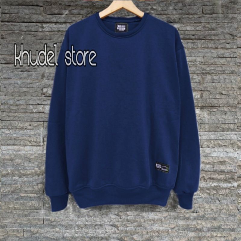 Sweater polos CrewNeck Navy Termurah