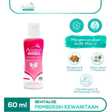 Andalan Feminine Care Wash 60ml | Fresh / Natural White / Revitalize