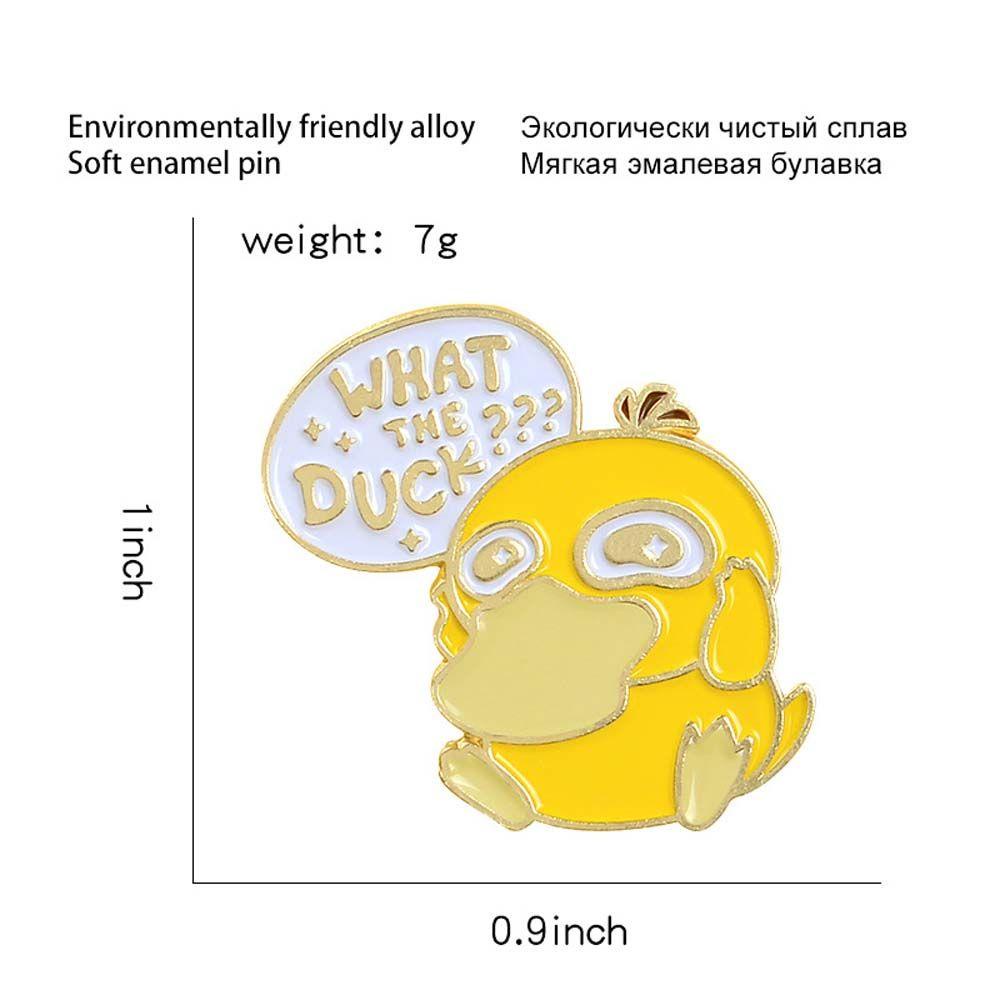 Lanfy Bebek Kuning Bros Hadiah Untuk Wanita Pria Kerah Bros Bebek Kuning Kecil What The Duck Travel Commemorative Lapel Pin Enamel Pin
